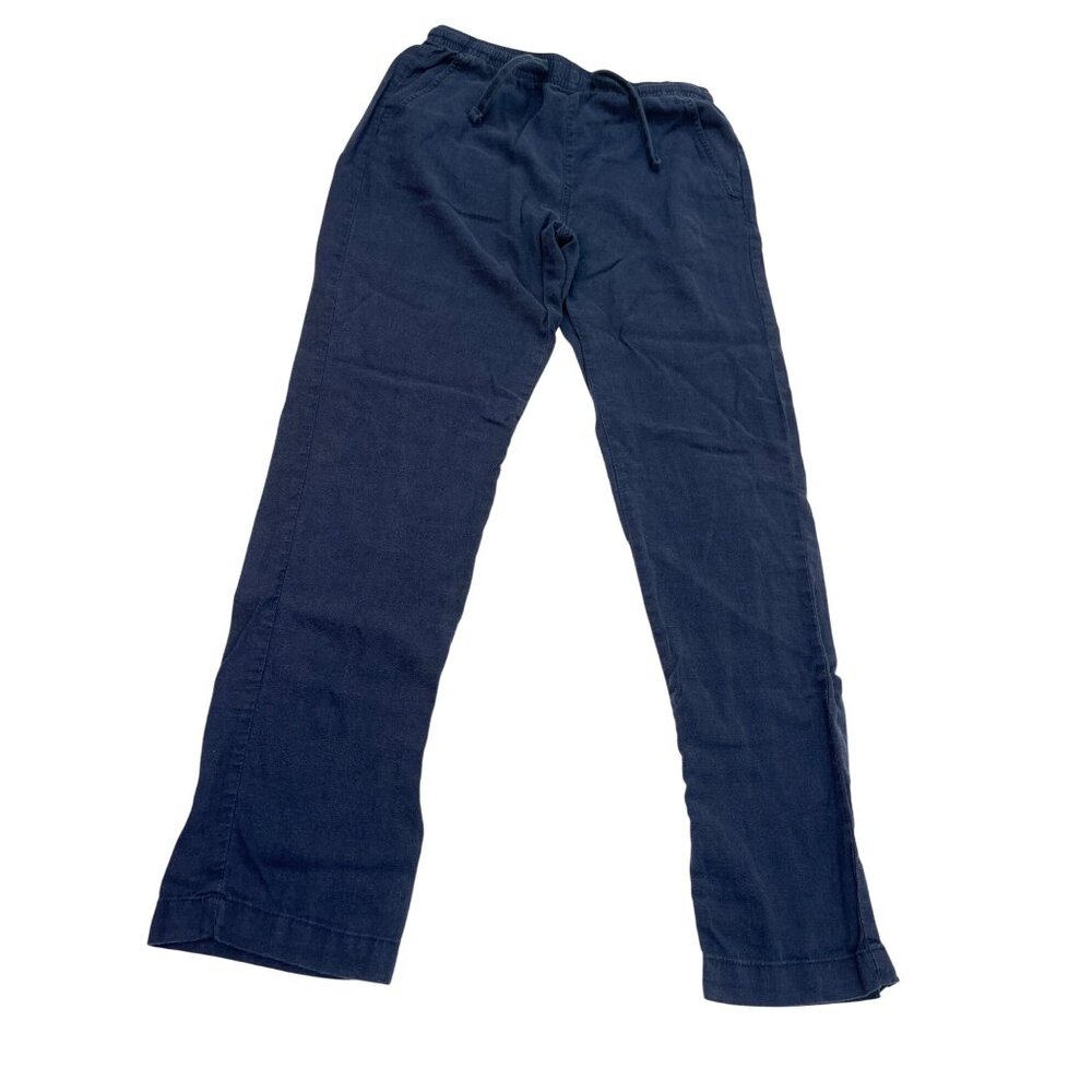 Jacks Beach Pants S Elastic Waist Drawstring Pocketed Relaxed Fit Blue 28k